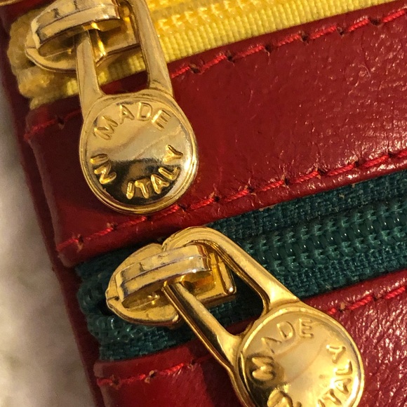 Vintage Italian Leather 3 Piece Set Red Leather - Picture 7 of 16